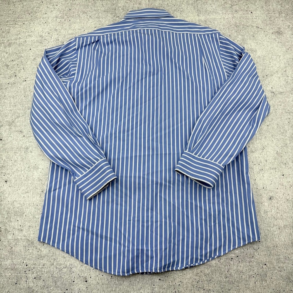 Vintage Polo Ralph Lauren Curham Button Up Blue White Stripes Mens 16.5 32/33 - Picture 11 of 11